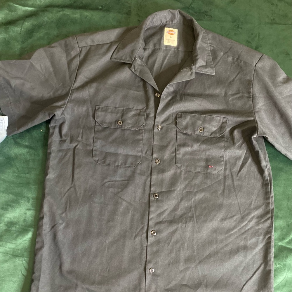 Dickies Men's Charcoal Button Down Shirt